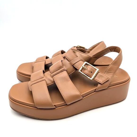 Vionic Delano Platform Fisherman Sandal Ankle Strap Women's Camel Size US9 EU40 - Picture 1 of 12